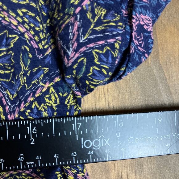 Lucky Brand Womens Blouse Multicolored Paisley Short Sleeve Boho Modal Blend 1X - Picture 6 of 10